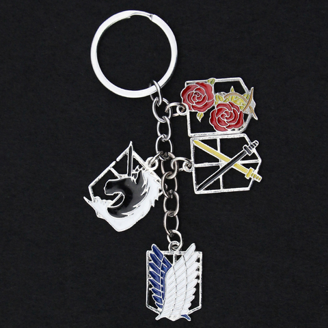 Anime keychain Attack on Titans badge pendant necklace key chain holder  cover charms for motorcycle car keys - Price history & Review | AliExpress  Seller - YUMEI Jewelry Official Store 