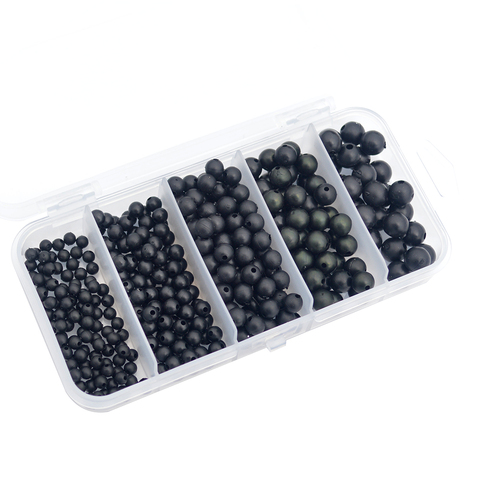 Carp Fishing Beads 375pcs Round Soft Rubber Black Green Brown Grey Carp Fishing Rig Beads 4mm 5mm 6mm 7mm 8mm ► Photo 1/6