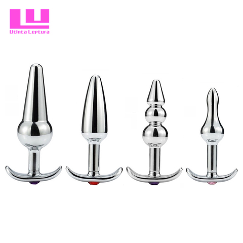 Butt Stimulation Prostate Massager Stainless Steel Crystal Jewelry Butt Plug Metal Anal Plug Erotic Sex Toy for Women Men ► Photo 1/6