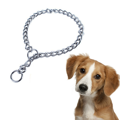 Stainless Steel Metal Pet Dog Training Choke Collar Slip Snake Chain Collars For Golden Retriever Dog Large Necklace Wholesale ► Photo 1/6