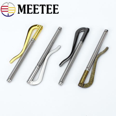 4pcs Meetee Metal Money Clip Buckle Hook Bar Wallet Replace Spring Cash Holster Holder LeatherCraft Hardware Accessories AP016 ► Photo 1/6