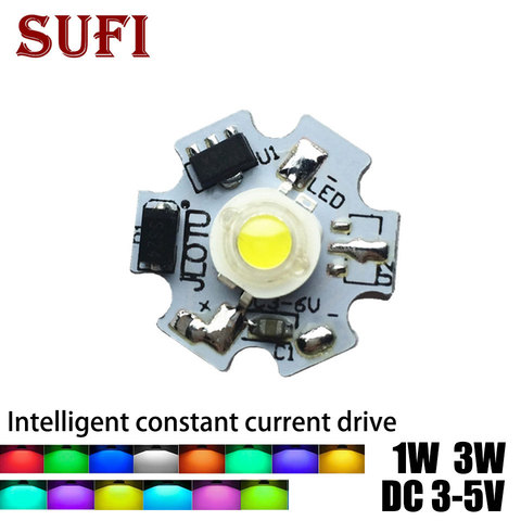 1W 3W Constant Current LED Driver Warm Natural Cool White Blue Red Green Yellow LED Chip Light with PCB Lighting Transformers ► Photo 1/6