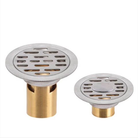 304 Stainless Steel Washing Machine Floor Drain Shower Room Round Surface Brushed Proces Design Floor Drain 8CM ► Photo 1/4