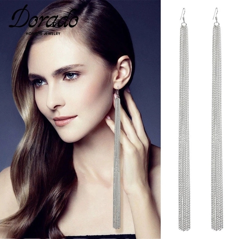 Dorado Long Chain Tassel Drop Earrings For Women Girls Retro New Alloy Female Dangle Hanging Fashion Ear Jewelry Brincos 2022 ► Photo 1/6