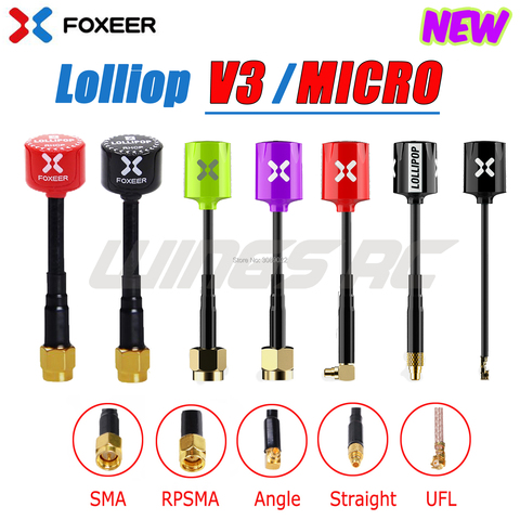 Upgraded Version Foxeer Antenna MICRO Lollipop V4 / V3 FPV Antenna 5.8G 2.3Dbi Omni RHCP SMA RPSMA UFL MMCX For FPV Racing Drone ► Photo 1/6