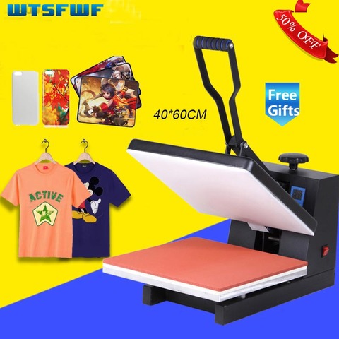 Wtsfwf 40*60CM High Pressure Heat Press Printer Machine 2D Thermal Transfer Printer for Tshirts Cases Pads Printing ► Photo 1/6