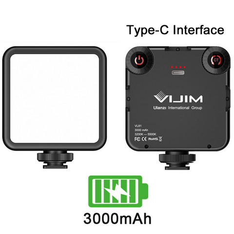 Ulanzi VIJIM VL81 Rechargable Vlog Fill Light 3200k-5600K 850LM 6.5W Dimmable Mini LED Video Light for Smartphone SLR Camera ► Photo 1/6