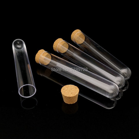 12Pcs 18x105mm Clear Plastic Test Tubes Vials With Corks Caps,Wedding Favor Gift Tube School Lab Supplies ► Photo 1/5