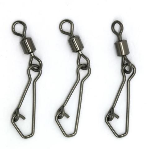 50PCS Fishhooks Fishing Tackle Swivels Snap Connector Fishing Bait Holder With Hooked Snap Fishhook Carabiners for fishing ► Photo 1/6