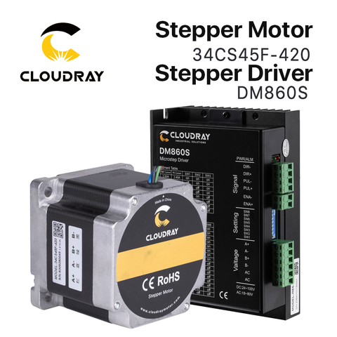 Cloudray Nema 34 Open Loop Stepper Motor Driver Kit 4.2A 4.5N.m DM860S AC/DC 2.4A-7.2A for CNC Engraving Milling Machine ► Photo 1/6