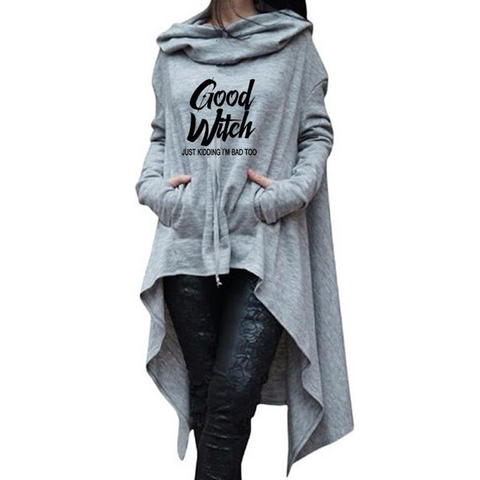 Letter Letters Print Hoodies For Women Long Irregular  Sweatshirts Hoodies Kawaii Femmes Casual 2022 Printing Clothings Street ► Photo 1/5