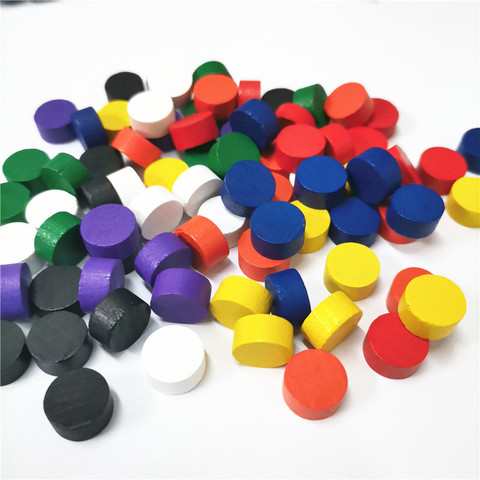 40Pcs 10*5MM Round circular Pawn Wooden Game Pieces Colorful Pawn/Chess For Board game/Educational Games ► Photo 1/6