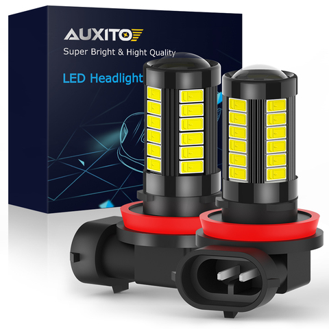 AUXITO 2x H10 H11 LED Fog Lamp H8 H11 H9 5630 33SMD LED 1000LM 9005 HB3 9006 HB4 LED Bulbs Car Driving DRL Auto Lamp 6000K White ► Photo 1/6