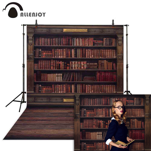Allenjoy Photography backdrops Book shelf in Library graduation season back to school photophone background for photo studio ► Photo 1/6