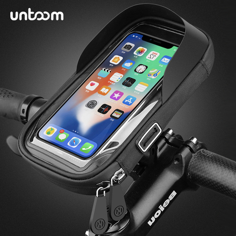 6.4 inch Waterproof Bicycle Phone Holder Stand Motorcycle Handlebar Mount Bag Cases Universal Bike Scooter Cell Phone Bracket ► Photo 1/6