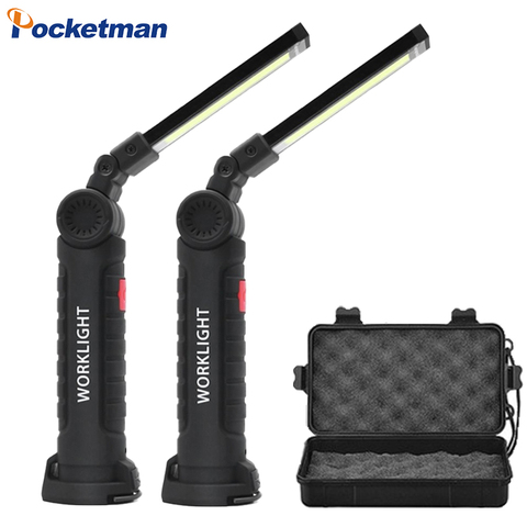 USB Rechargeable With Built-in Battery Set Multi Function Folding Work Light COB LED Camping Torch Flashlight ► Photo 1/6