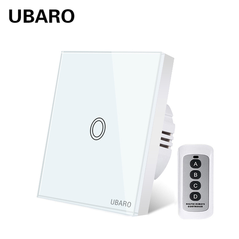 UBARO EU/UK Crystal Glass Remote Switches Panel Wireless Remote Control Light Wall Touch Power Manette Interruptor  Switch 220V ► Photo 1/6