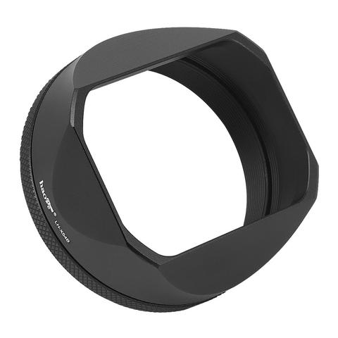 Haoge LH-X54B Square Metal Lens Hood with 49mm Adapter Ring for Fujifilm Fuji X100V Camera Black ► Photo 1/6