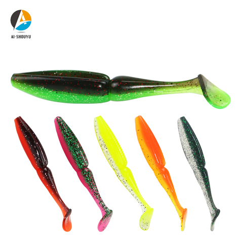 AI-SHOUYU 3pcs Soft NEW Fishing Lure 110mm 12.6g T-tail Soft Worm Silicone Fishing Soft Baits Fishing Tackle ► Photo 1/6