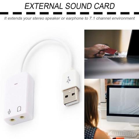 External USB Sound Card 3D Virtual 7.1 Channel Audio Sound Card Adapter Plug & Play For PC Desktop Laptop Notebook ► Photo 1/6