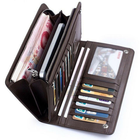 Men Long Wallet Luxury Credit Card Holder Purses Carteira Masculina Carteras Billetera Hombre Leather Money Portfe Carte Clutch ► Photo 1/6