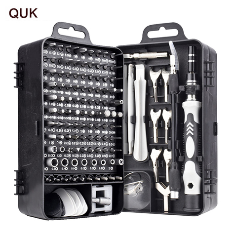 QUK Precision Screwdriver 135 In 1 Set Magnetic Mini Screw Nuts Bits Phillips Hex Torx Multifunction Household Repair Tools Kit ► Photo 1/6