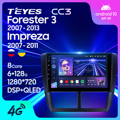 TEYES CC3 For Subaru Forester 3 SH 2007 - 2013 For Subaru Impreza GH GE 2007 - 2011 Car Radio Multimedia Video Player Navigation stereo GPS Android 10 No 2din 2 din dvd ► Photo 1/6