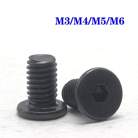 20pcs/lot CM M3 M4 M5 M6 steel with black Hex Hexagon Socket Ultra Thin head Super Low Flat Wafer Head Allen Cap Screw Bolt ► Photo 1/3