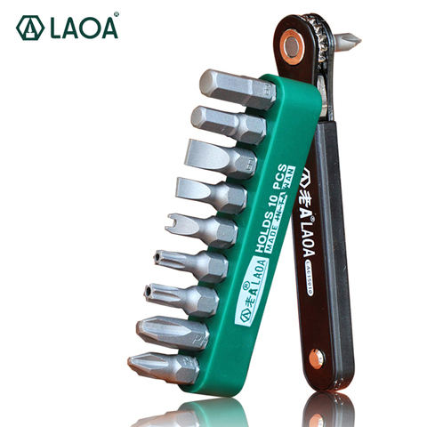 LAOA Ratchet Screwdriver Set 10 in 1 S2 Screwdrivers Multifunction Tool Forward And Reverse With Phillip Slotted Torx bits ► Photo 1/6
