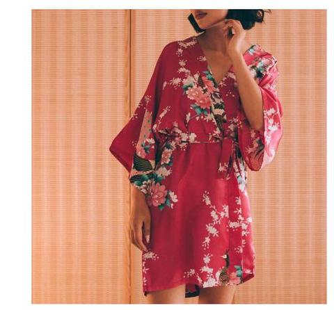 Rayon Robes Women Nightwear Flower Home Clothes Intimate Lingerie Casual Kimono Bath Gown Lady Sexy Night Dress Oversize 3XL ► Photo 1/6