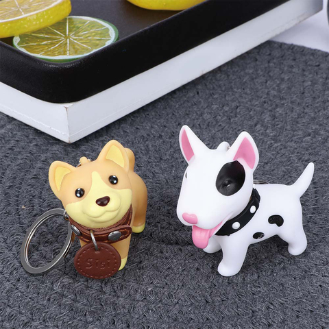 1PC Cute Dog Keychain Figure PVC Doll Toys Key Ring Holder Shiba Inu Bull Terrier Excellent Gift  for Car Accessories ► Photo 1/6