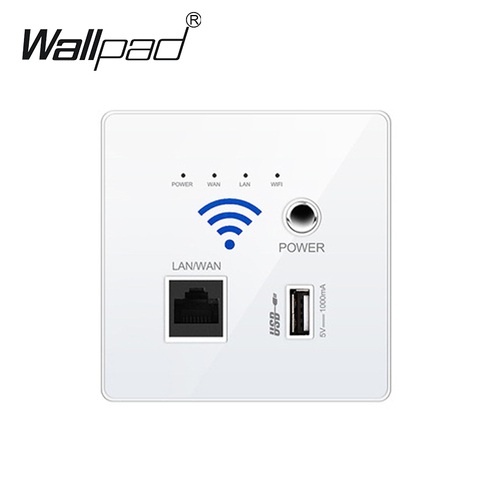 7 Colors 300M Wall Embedded Wireless WIFI AP Router Acrylic Panel USB Socket Outlet Wall Charger WiFi Smart Socket 5V 1000MA ► Photo 1/6