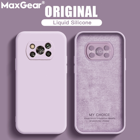 Liquid Silicone Case For Xiaomi POCO X3 NFC F2 Mi 10 T Lite 10T Pro Original Soft Liner Cover Redmi Note 9 Pro 8T 9S 8 9A Bumper ► Photo 1/6