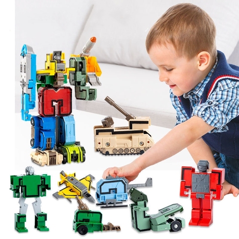 1Pcs Creative Blocks Assembling Educational Blocks Action Figure Transformation Number Robot Deformation Robot Toy For Children ► Photo 1/4