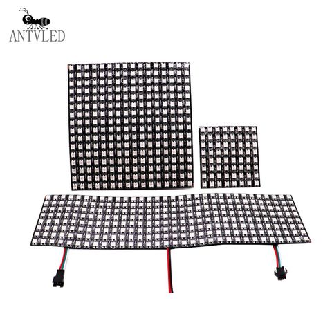 WS2812B LED Digital Flexible Individually Addressable Panel Light WS2812 8*8 ,16*16, 8*32 Module Matrix Screen,DC5V ► Photo 1/6