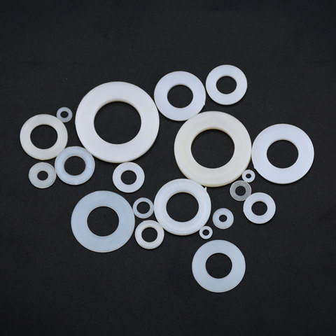 100PCS M2 M2.5 M3 M4 M5 White Plastic Nylon Flat Washer Plane Spacer Insulation Gasket Ring For Screw Bolt Isolation Gasket ► Photo 1/6