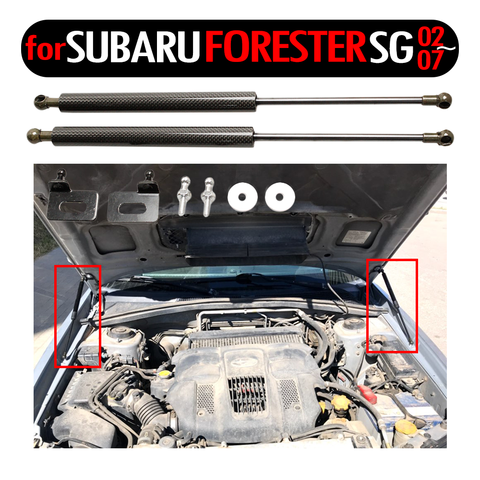Damper Modify Front Bonnet Gas Struts for SUBARU Forester SG 2002-2007 Carbon Fiber Shock Absorber Car Parts Accessories 2pcs ► Photo 1/6