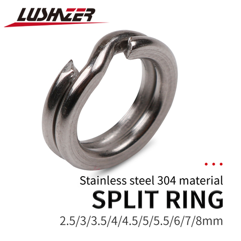 50pcs/lot Stainless Steel Split Ring Diameter from 4mm to 12mm Heavy Duty Fishing Double Ring Connector Fishing Accessories ► Photo 1/6