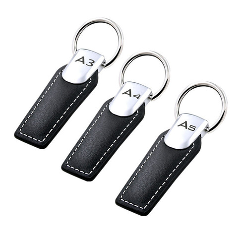 Leather Car Keychain Key Ring Key Holder For Audi A3 8P 8V 8L A4 B6 B8 B7 B5 B9 A6 C5 C6 C7 4F A5 A7 TT mk1 Key Chain Keyring ► Photo 1/6