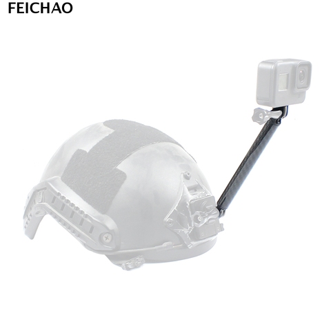 Carbon Fiber & Aluminium Alloy Selfie Helmet Extension Arm Mount Tripod Adapter for GoPro Hero 9 8 7 6 5 Insta360 One R Bracket ► Photo 1/6