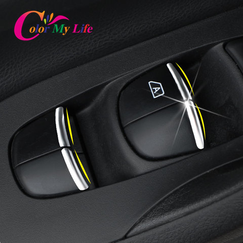 Color My Life 7Pcs Chrome Car Window Lift Button Knob Cover Trim for Renault Koleos MK II 2 Samsung QM6 2016-2022 Accessories ► Photo 1/6