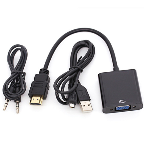HDMI to VGA Cable HDMI Male to VGA Female RGB Analog VGA Video Audio Converter Adapter Cables HD 1080P forPC Laptop DVD ► Photo 1/6