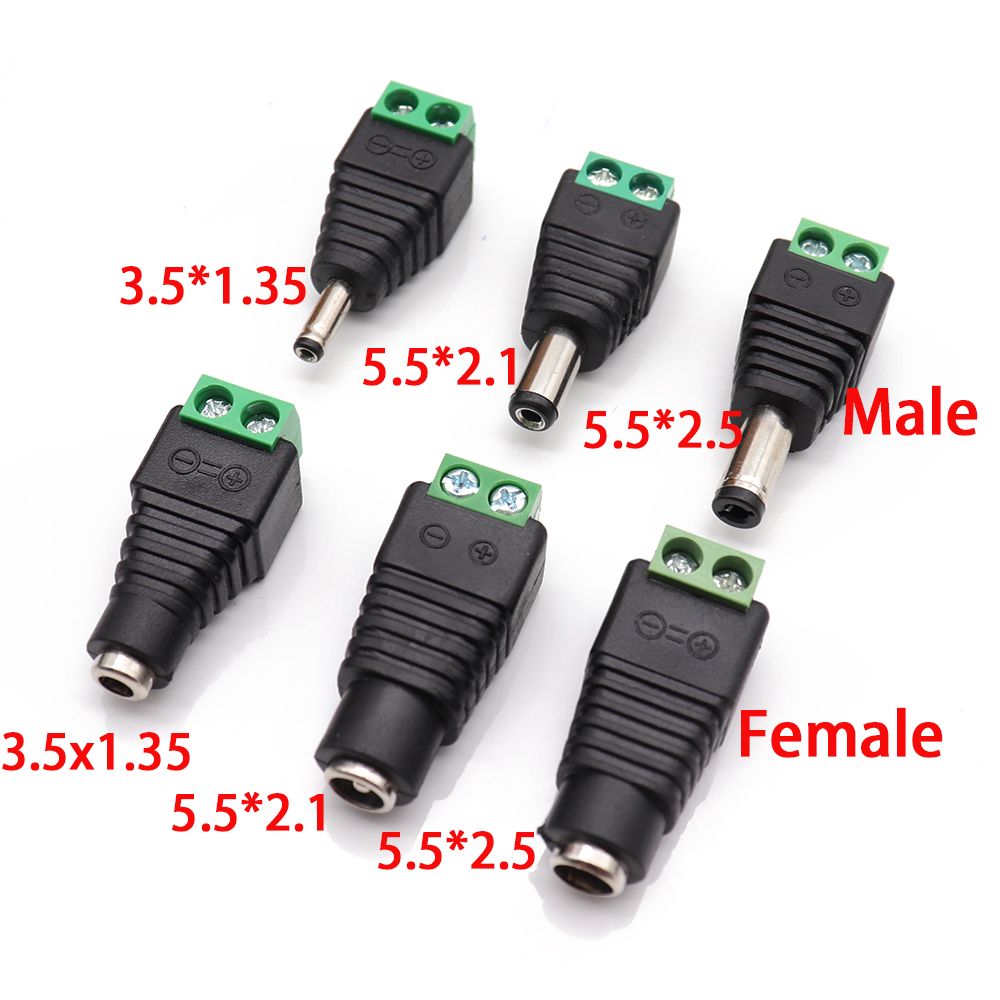 1x DC Power 5.5 x 2.1mm Male Plug To 3.5 x 1.35mm Female Jack Adapter Connector 