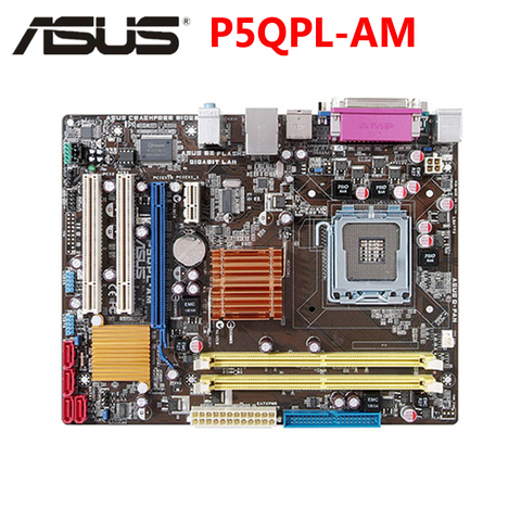 Original ASUS P5QPL-AM 800Mhz 667Mhz DDR2 P5QPL AM LGA 775 Motherboard uATX USB2.0 PCI-E X16 Desktop PC Mainboard Plate Used ► Photo 1/6