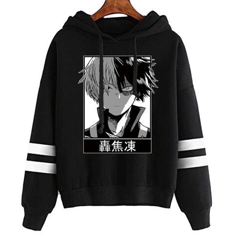 My Hero Academia Shoto Todoroki Printed Hoodies Anime Striped Men Women Hooded Sweatshirt Pullover Tops ► Photo 1/5