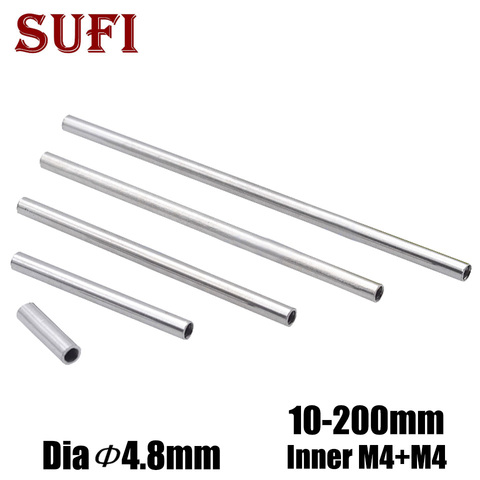 5pcs M4 Inner Tooth Hollow Straight Tube Nut Internal Thread Inner Wire Lighting Accessories Iron Chrome-plated Hollow Rod ► Photo 1/6