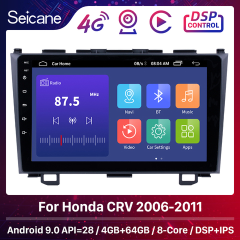 Seicane 2Din Android 9.0 Car Radio wifi GPS Navigation For Honda CRV 2006 2007 2008 2009 2010 2011 Multimedia Player Head Unit ► Photo 1/6