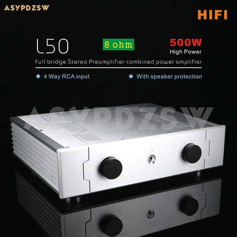 HIFI L50 Stereo Full bridge Combined power amplifier With 4 Way input/SPK protection 500W 8 ohm ► Photo 1/1