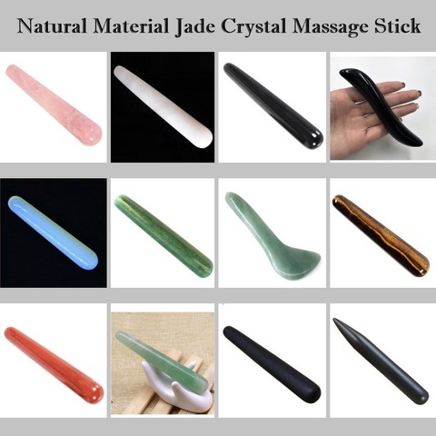 Natural Rose Quartz Jade Crystal Healing Massage Wand  Face Facial Beauty Health Care Thin Dredge The Meridian Acupoint Massager ► Photo 1/6