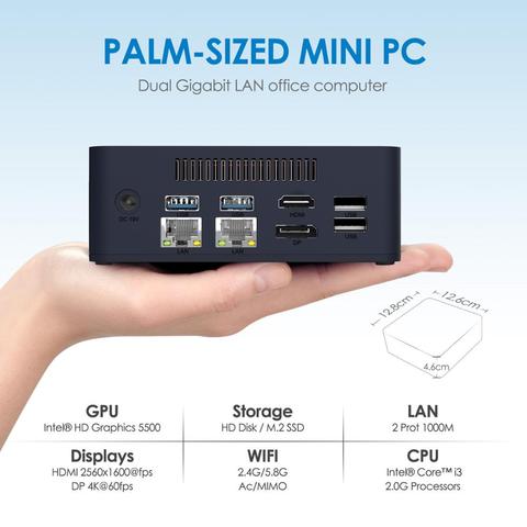 Beelink L55 Mini PC Intel Core i3-5005U 2.0GHz DDR3L 8GB RAM/256GB SSD/DIY WIN10 Dual HDMI DP 4K HTPC NUC LAN 1000Mbps 2.4/5.8G ► Photo 1/6